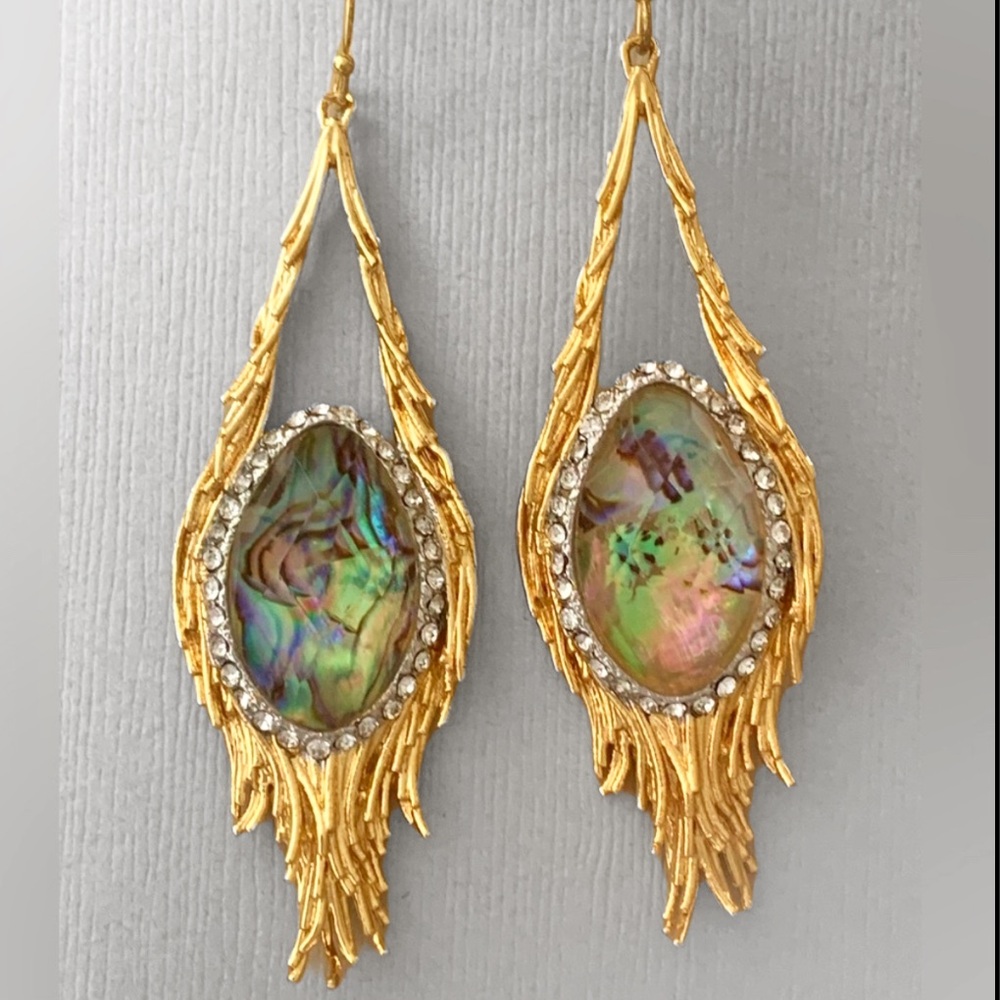 ALEXIS BITTAR •  NEW Miss Havisham Gold Green Pink Blue Maldivian Nest Earrings